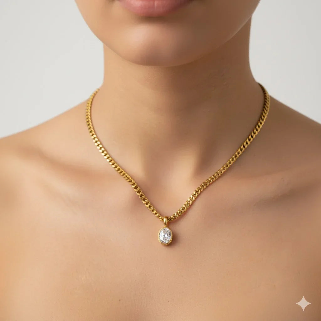 Modern Oval Chain Necklace