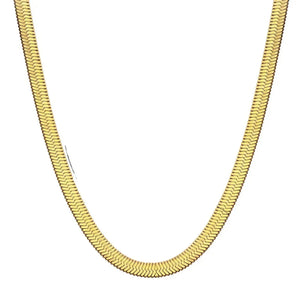 Luxe Herringbone Statement Gold Chain Necklace