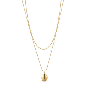 Luxy Double Layered Oval Necklace