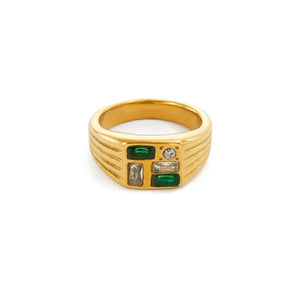Retro Geometric Dainty Rings