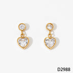 Gleam Heart Stud-Dangle Earrings