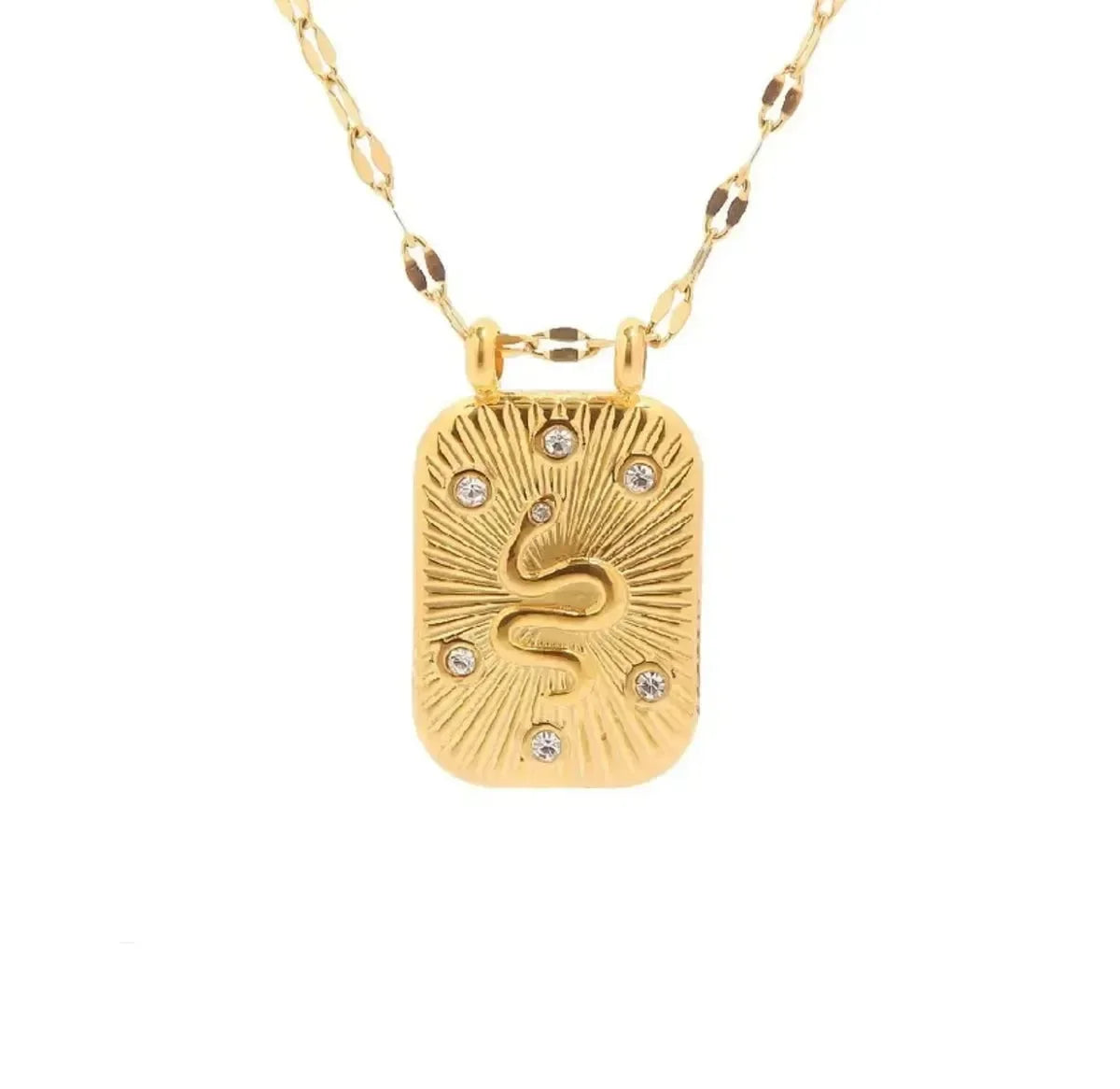 Luxe Squared Pattern Snake Necklace - Diatoms