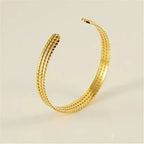 Vintage Twist Pattern C Shaped Bangle - Diatoms