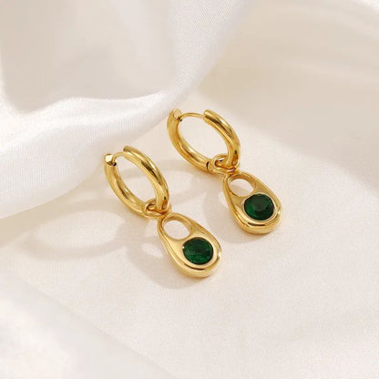 Opulent Green Gold Earrings