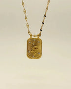 Luxe Squared Pattern Snake Necklace - Diatoms