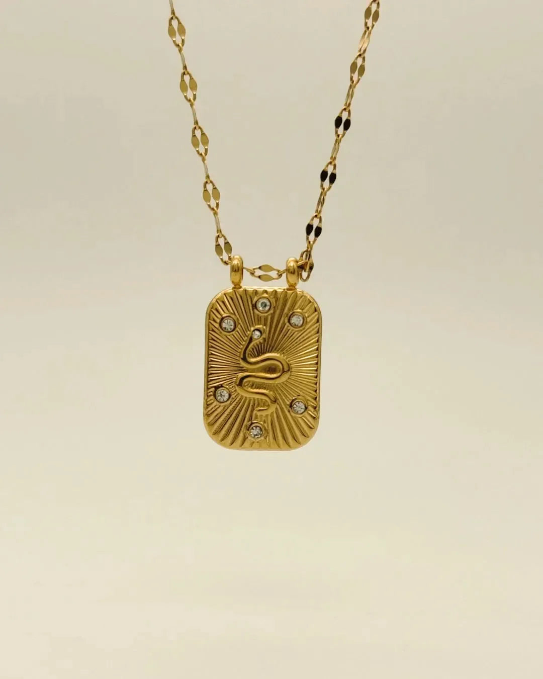 Luxe Squared Pattern Snake Necklace - Diatoms