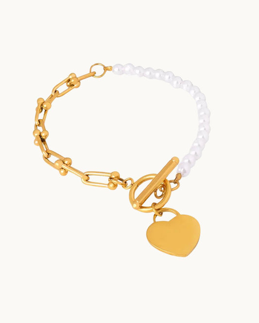 Beaded Half Pearl Bracelet - Diatoms