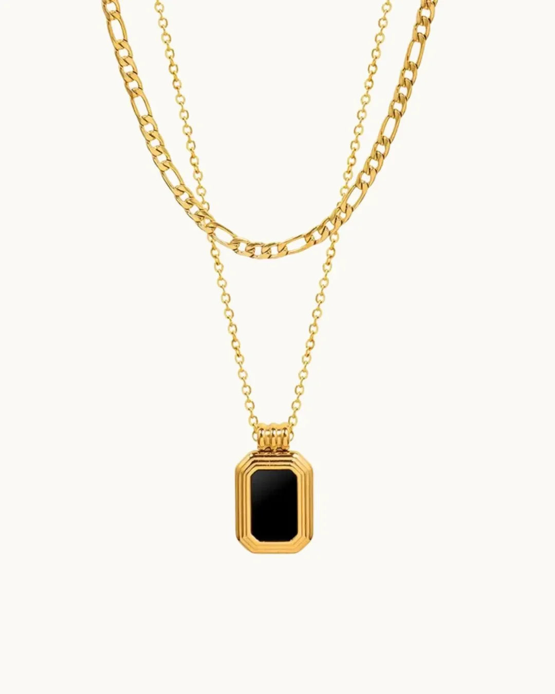 Black Meridian Double Layered Necklace - Diatoms