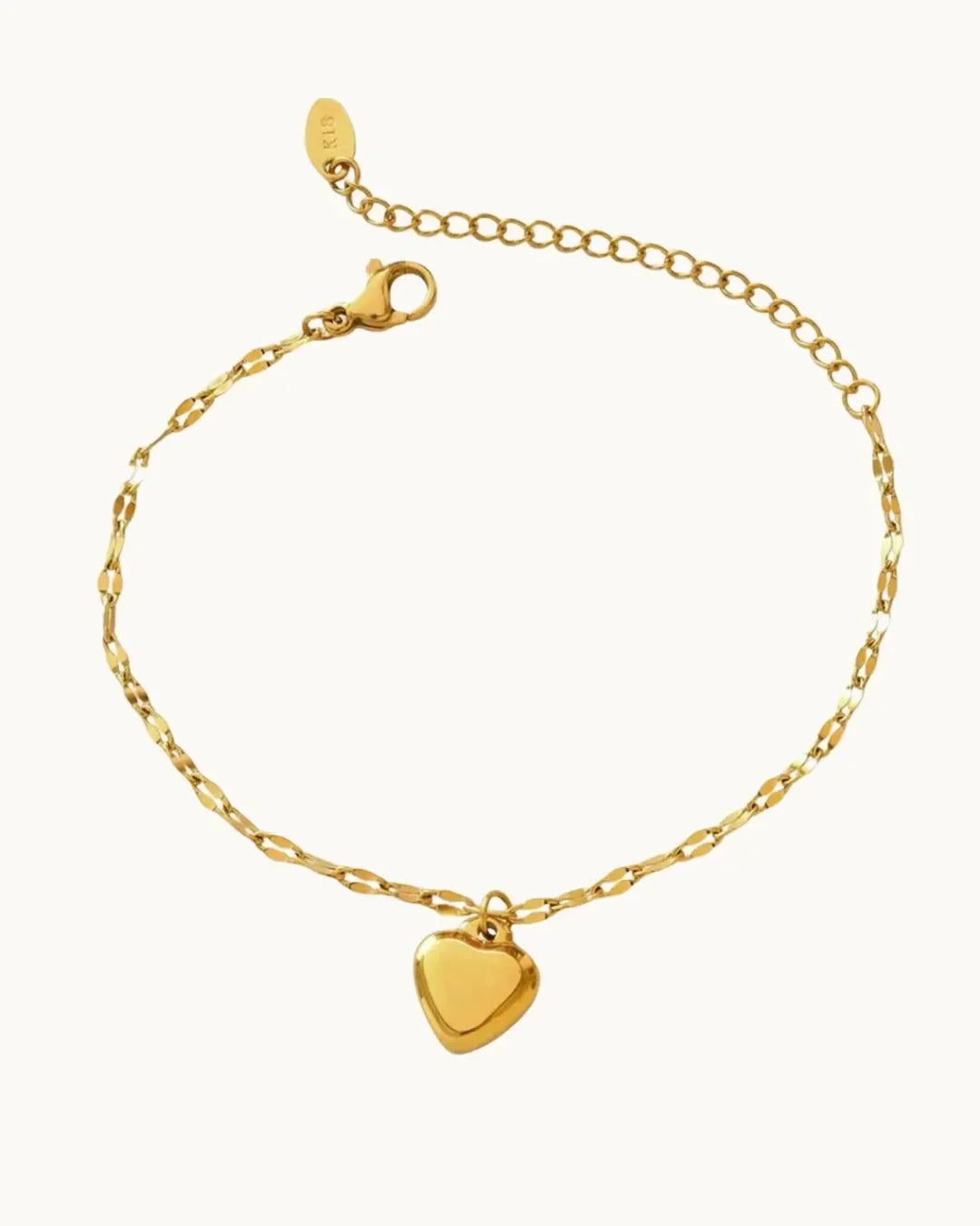 Golden Heart Chain Bracelet - Diatoms