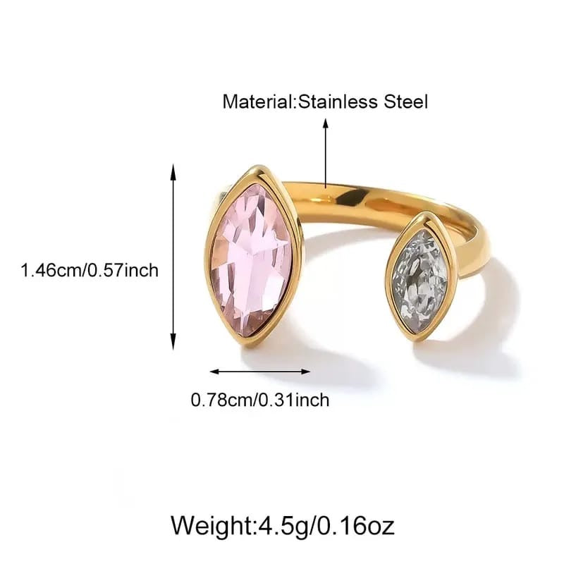 Opaline Glow Adjustable Ring
