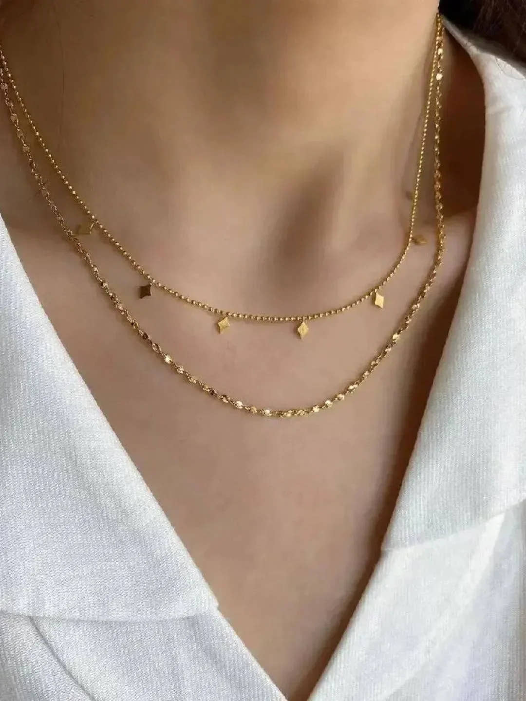 Opulent Aura Gold Chain Necklace - Diatoms