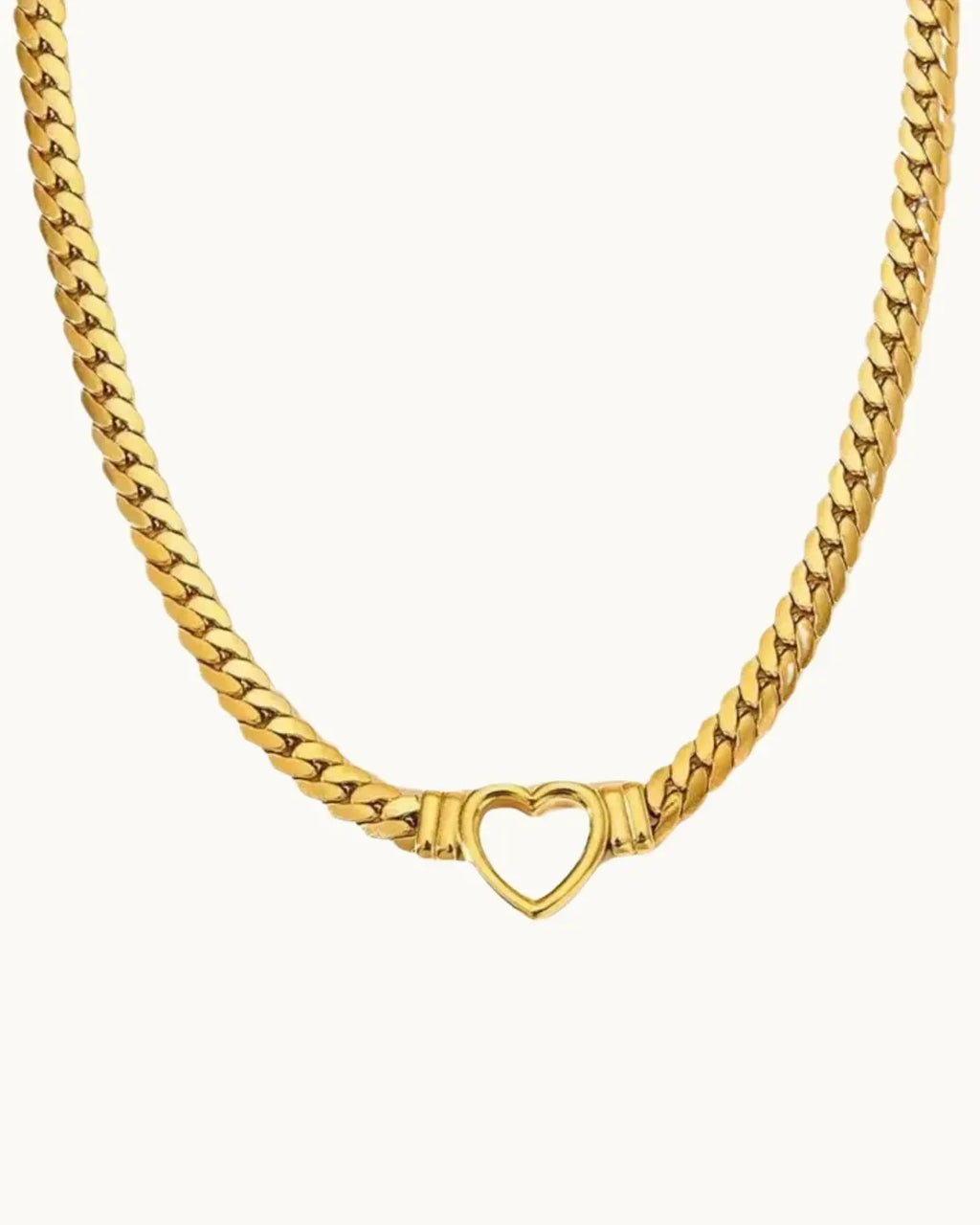 Hollow Heart Chain Necklace - Diatoms