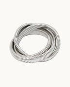 Elegant Silver Band Set Bracelet - Diatoms