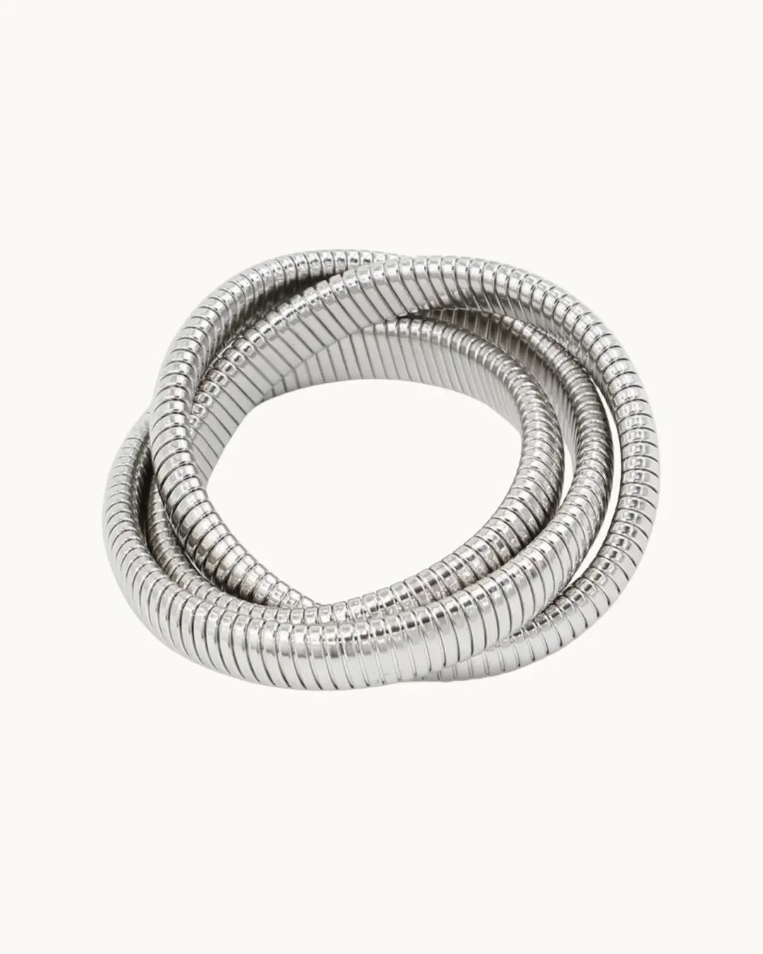 Elegant Silver Band Set Bracelet - Diatoms