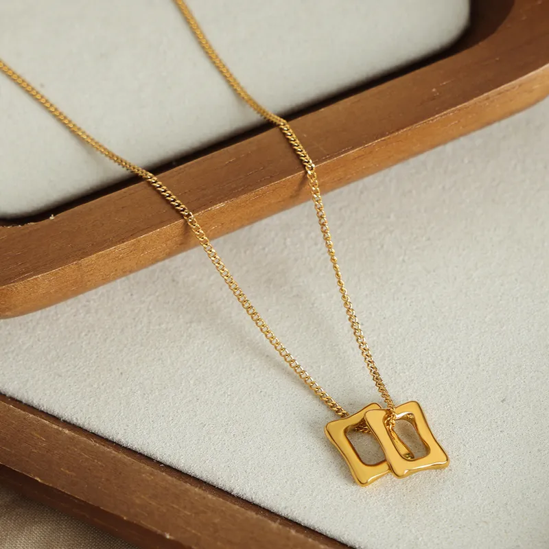 Square Hollow Geometric Classic Pendant