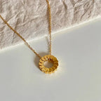 Luxe Round Hollow Pendant - Diatoms