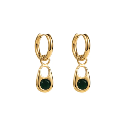 Opulent Green Gold Earrings