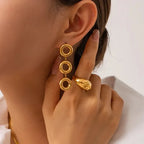 Geometric Layered Chunky Earrings - Diatoms