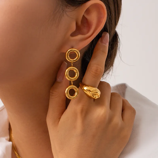 Geometric Layered Chunky Earrings