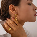 Geometric Layered Chunky Earrings - Diatoms