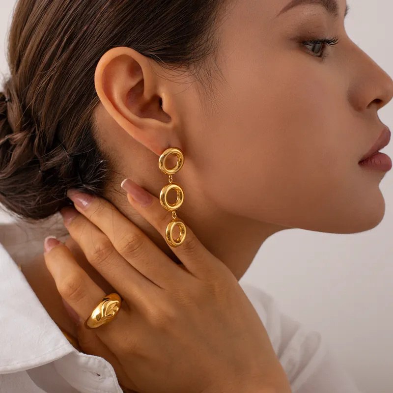 Geometric Layered Chunky Earrings