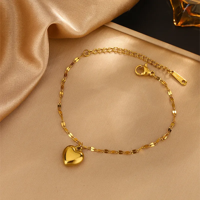 Golden Heart Chain Bracelet