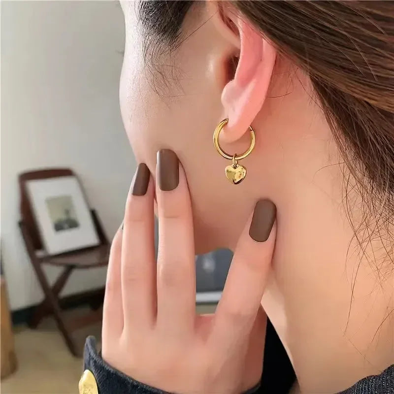 Luxy Small Heart Hoop Earrings - Diatoms