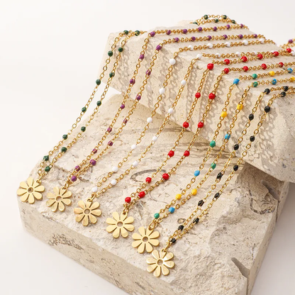 Vacation Flower Layered Necklaces