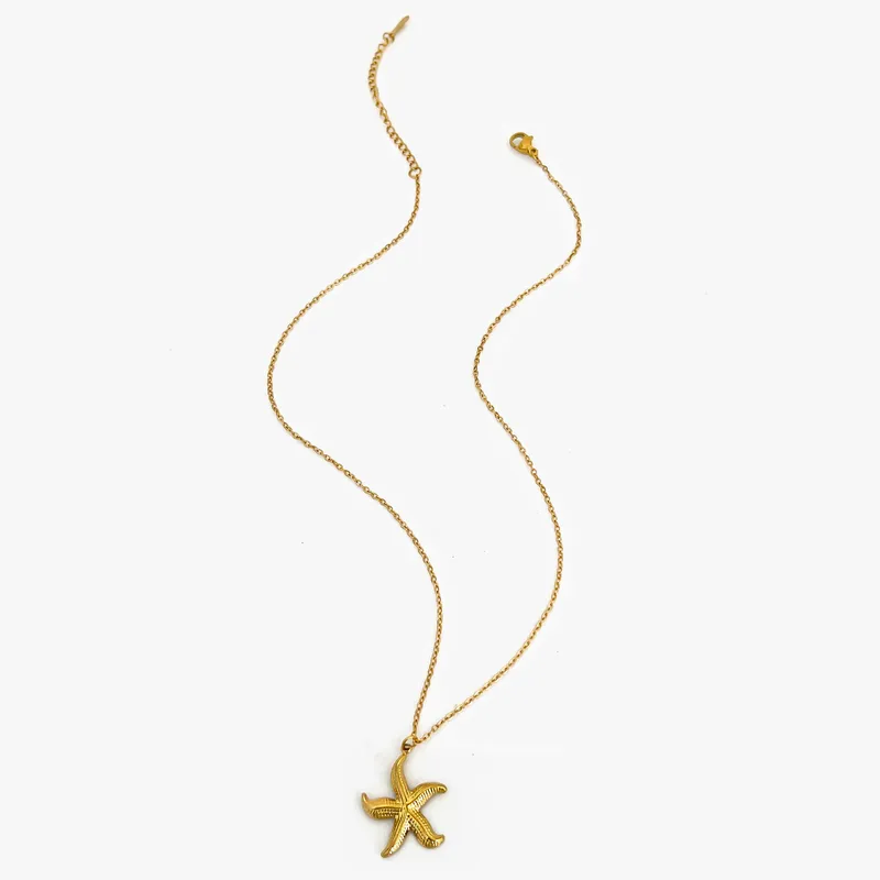 Marine Style Starfish Conch Shell Necklace