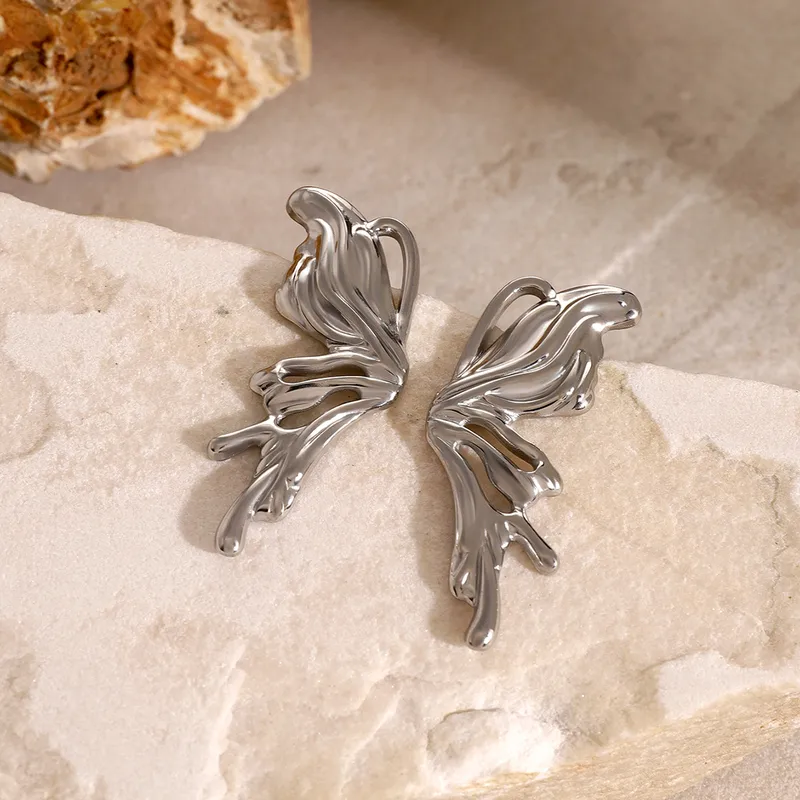 Classic Butterfly Silver Ear Studs