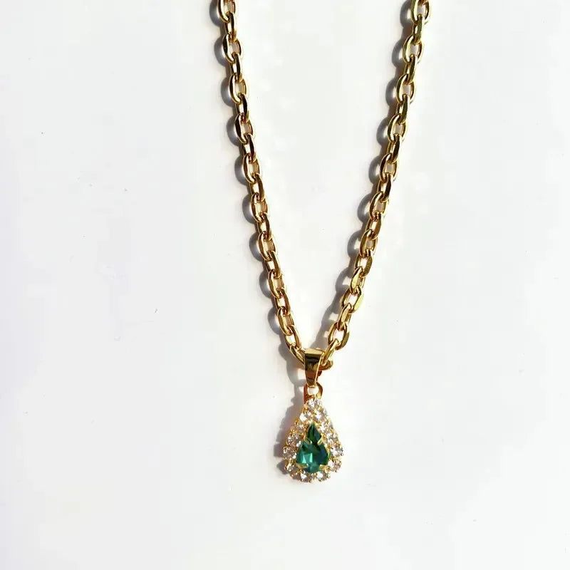 Luxe Green Gemstones Necklace - Diatoms