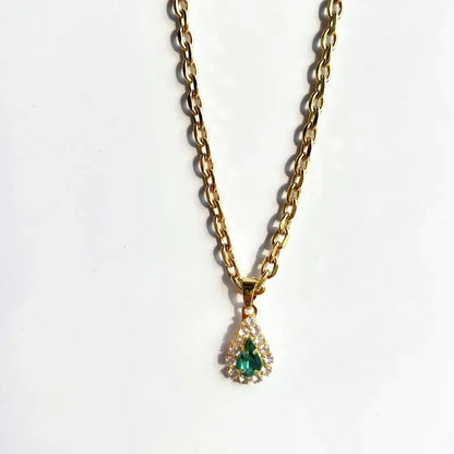 Luxe Green Gemstones Necklace - Diatoms
