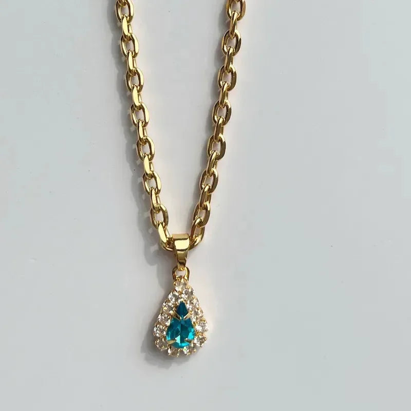 Luxe Green Gemstones Necklace - Diatoms