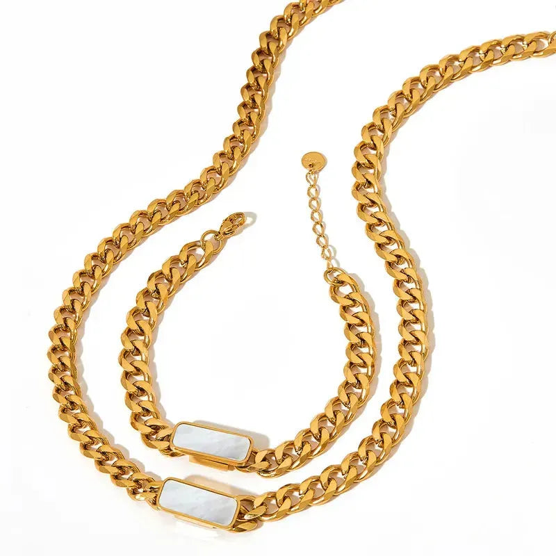 White Cuban Chain Necklace - Diatoms