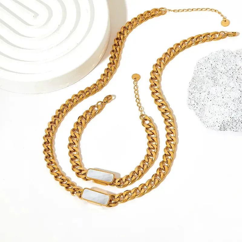 White Cuban Chain Necklace - Diatoms