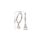 Graceful Gem Drop Sterling Silver Earrings - Diatoms