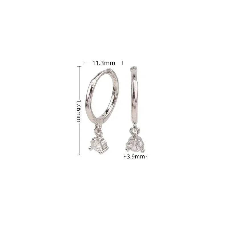 Graceful Gem Drop Sterling Silver Earrings - Diatoms