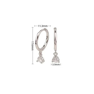 Graceful Gem Drop Sterling Silver Earrings