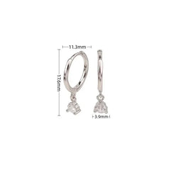 Graceful Gem Drop Sterling Silver Earrings