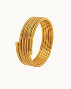 Sleek Spiral Gold Bracelet - Diatoms