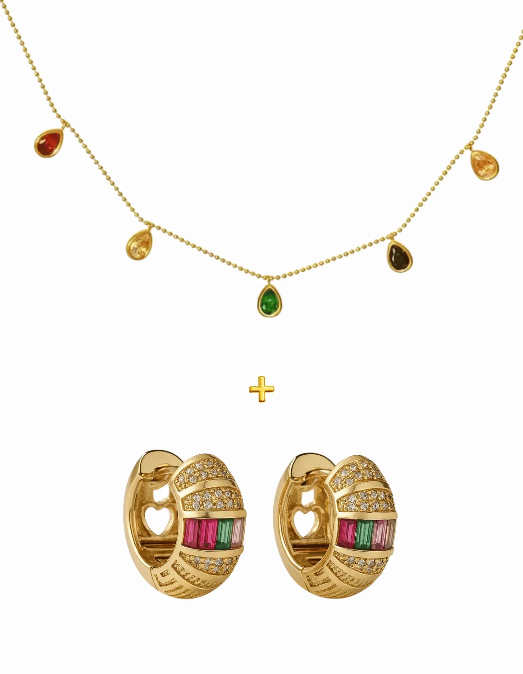 Colorful Necklace Earring Combo Set