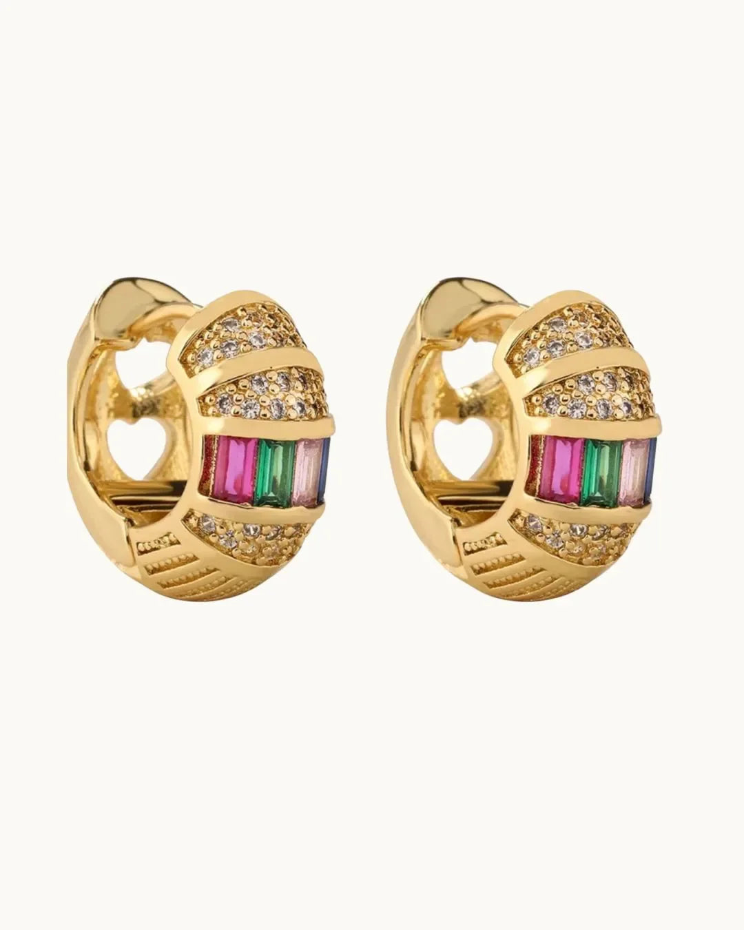 Commute Round Hoop Earrings - Diatoms