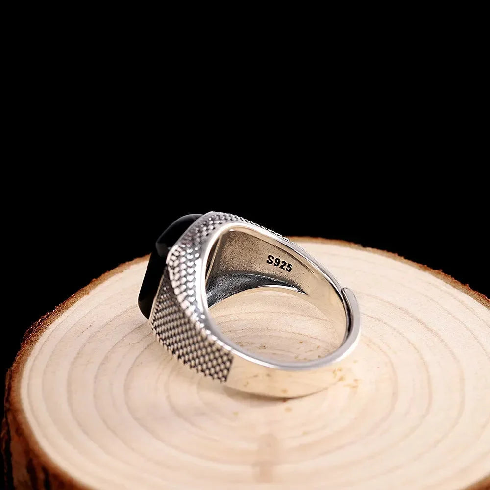 Diatoms 925 Sterling Silver Men Ring - Diatoms
