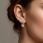 Gleam Heart Stud-Dangle Earrings