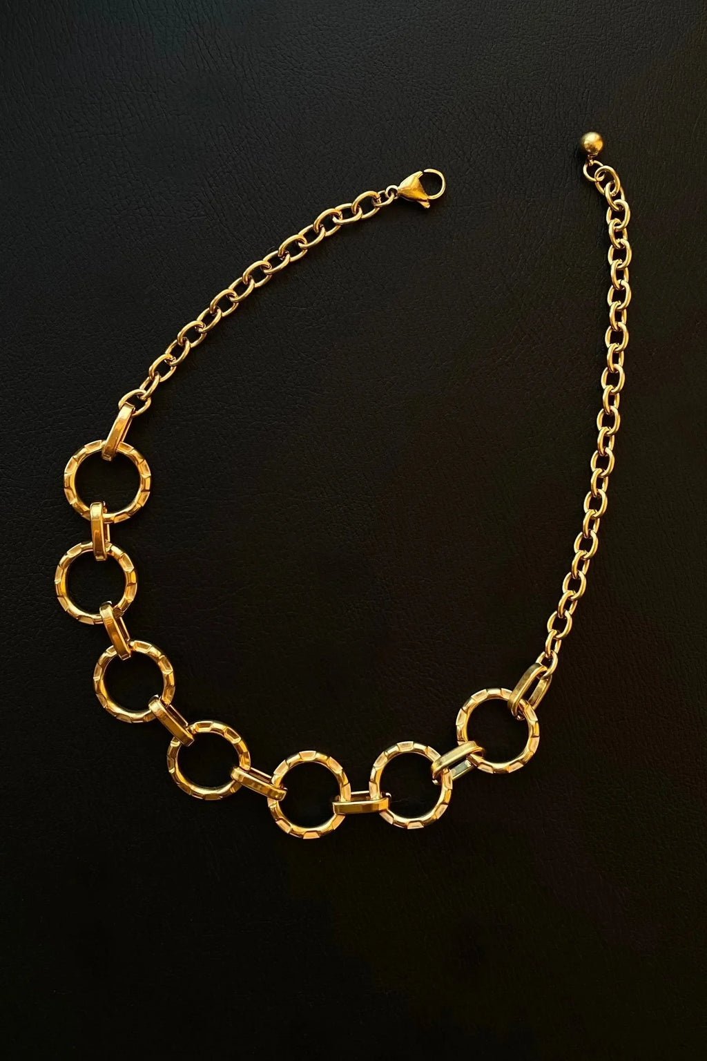 Open Circle Statement Necklace - Diatoms