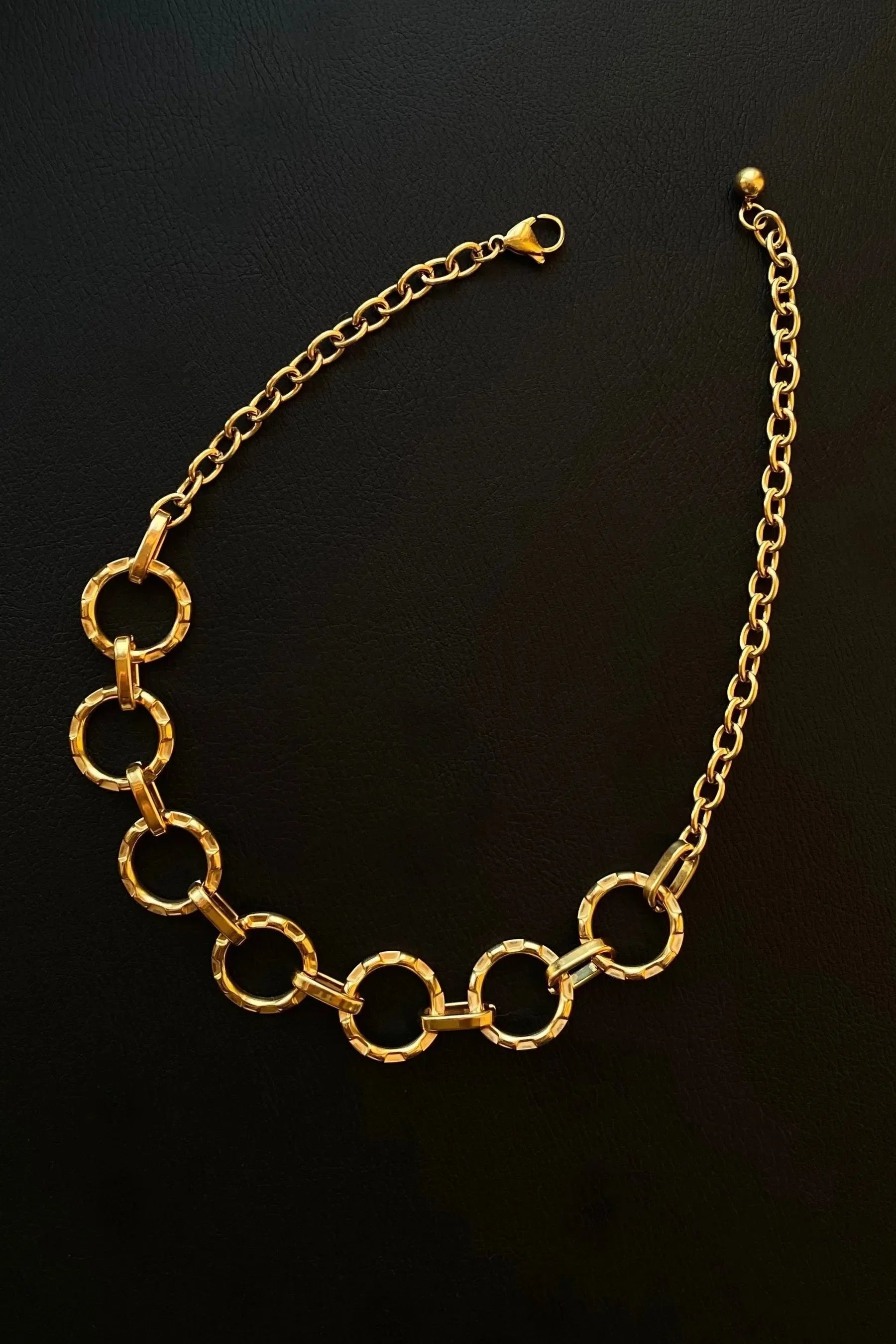 Open Circle Statement Necklace - Diatoms
