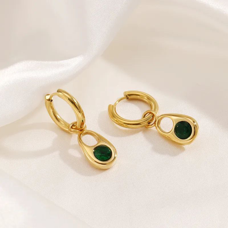 Opulent Green Gold Earrings