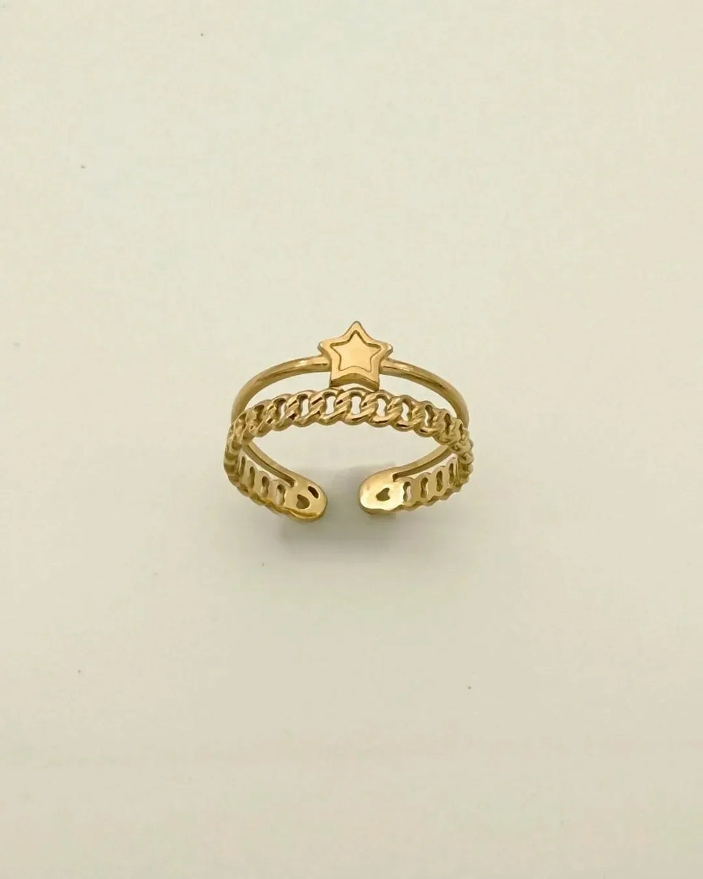 Double row star cuff ring - Diatoms