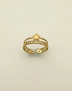 Double row star cuff ring - Diatoms