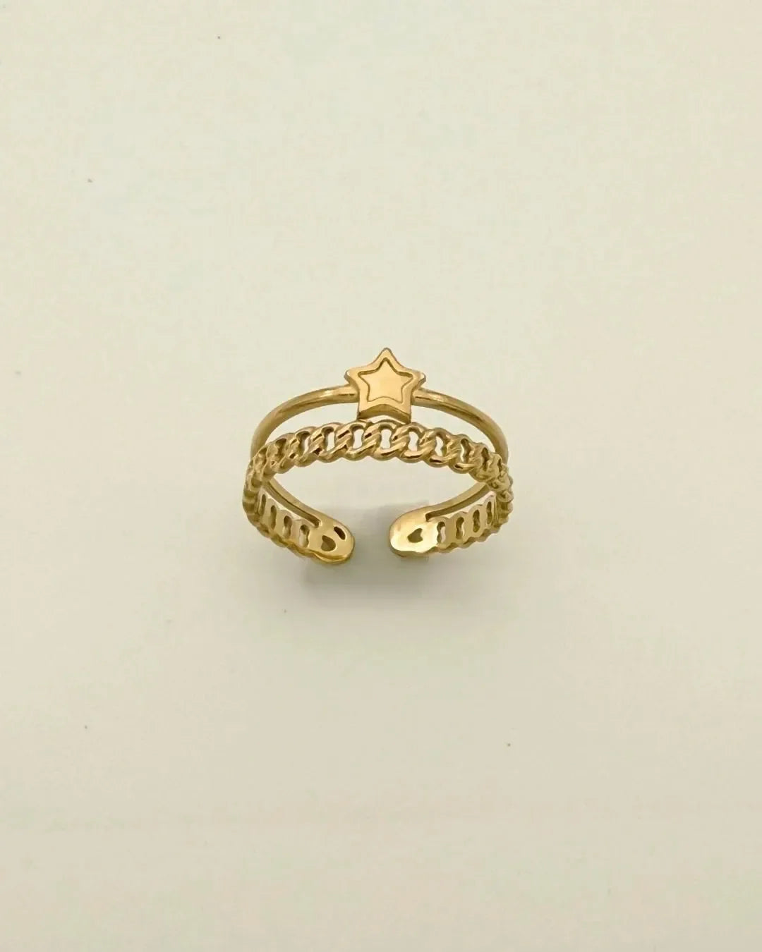 Double row star cuff ring - Diatoms